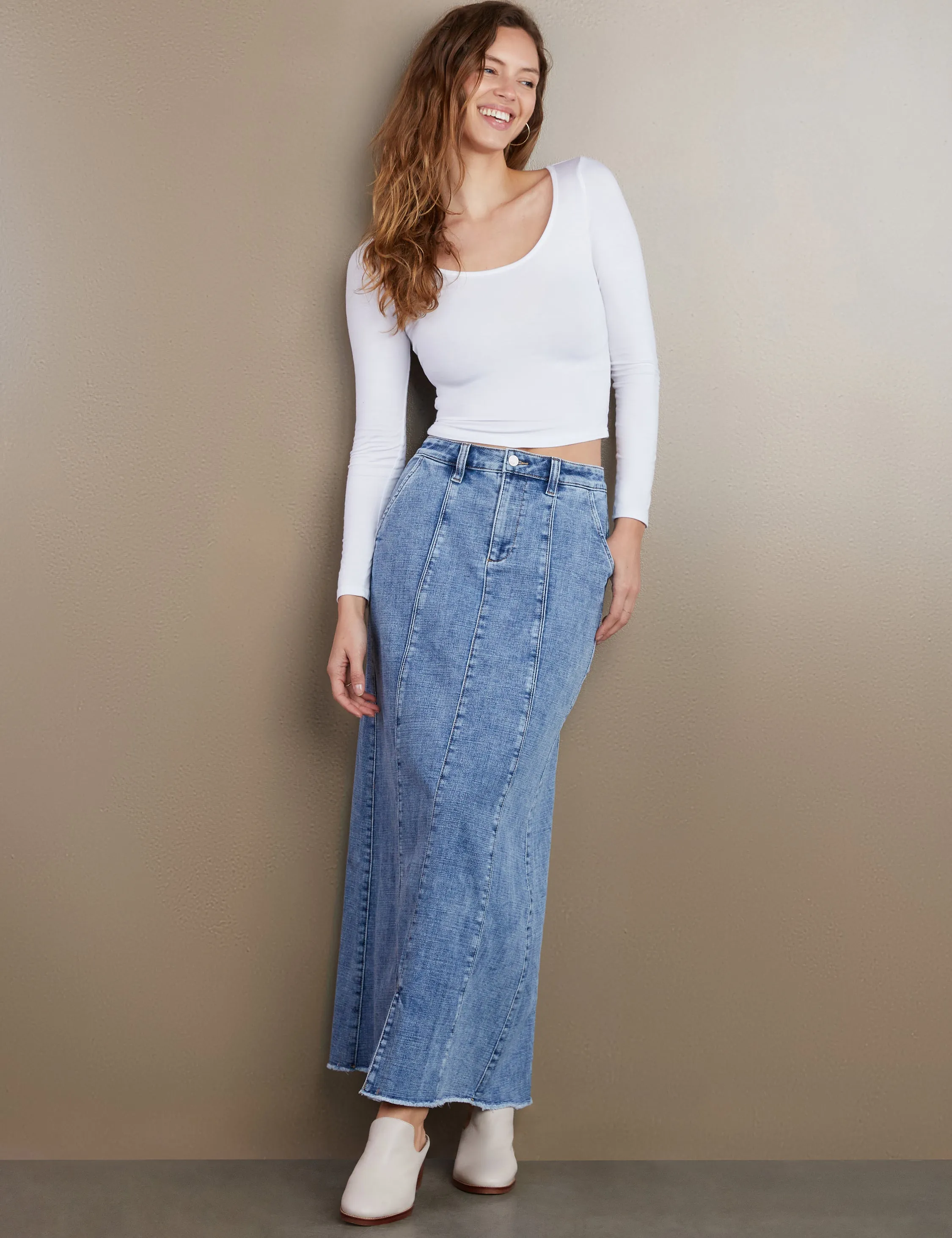 Willa Denim Maxi Skirt