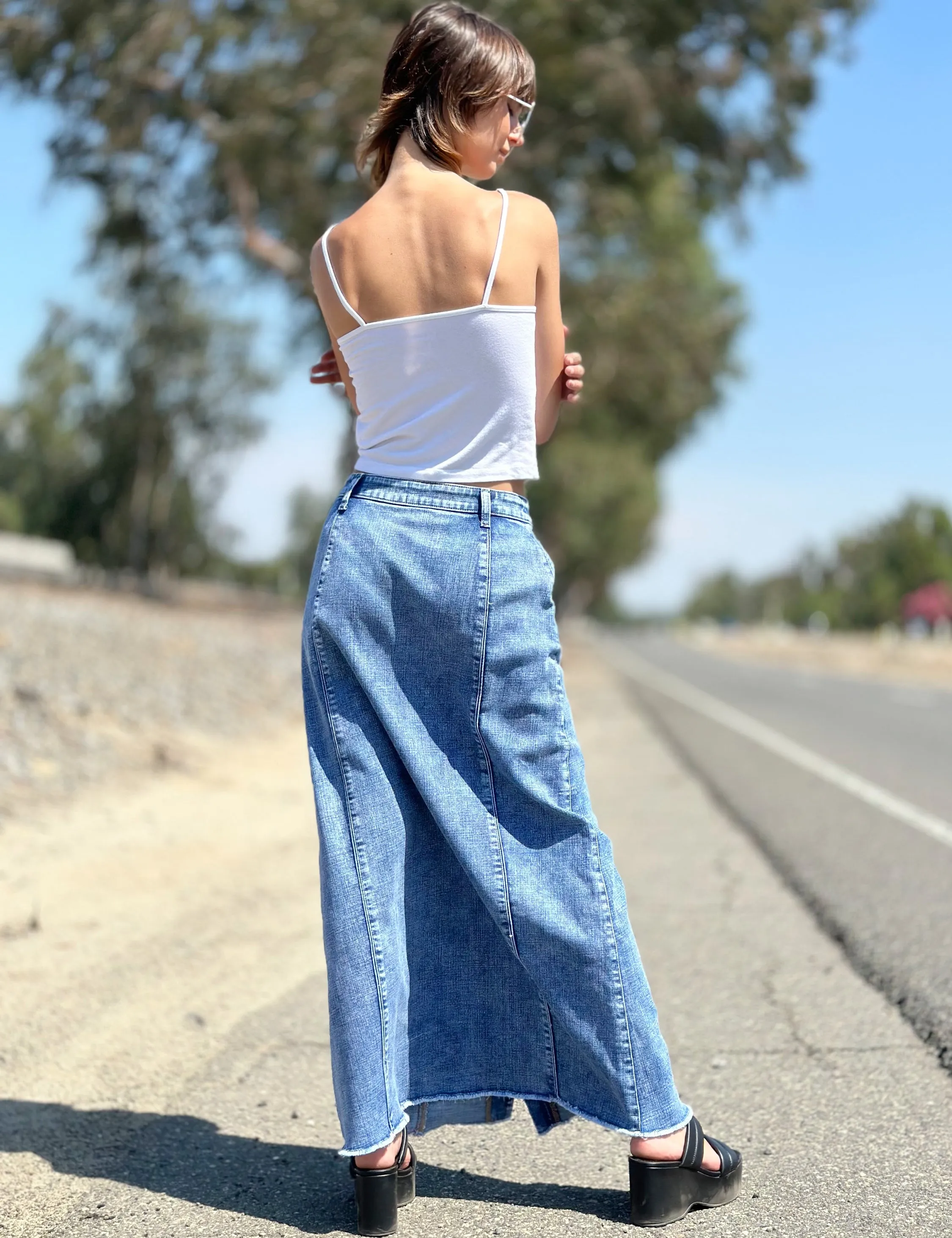 Willa Denim Maxi Skirt