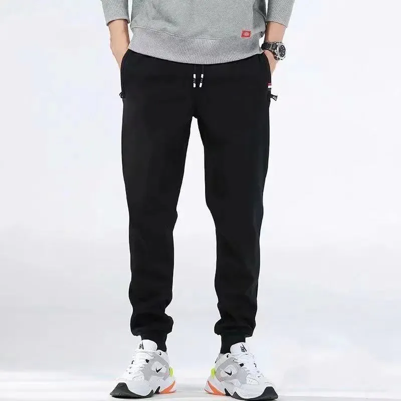 Winter Lambswool Warm Casual Pants Men's Fitness Jogging Sweatpants Male Solid Drawstring Bottoms Fleece Straight Trousers M-5Xl