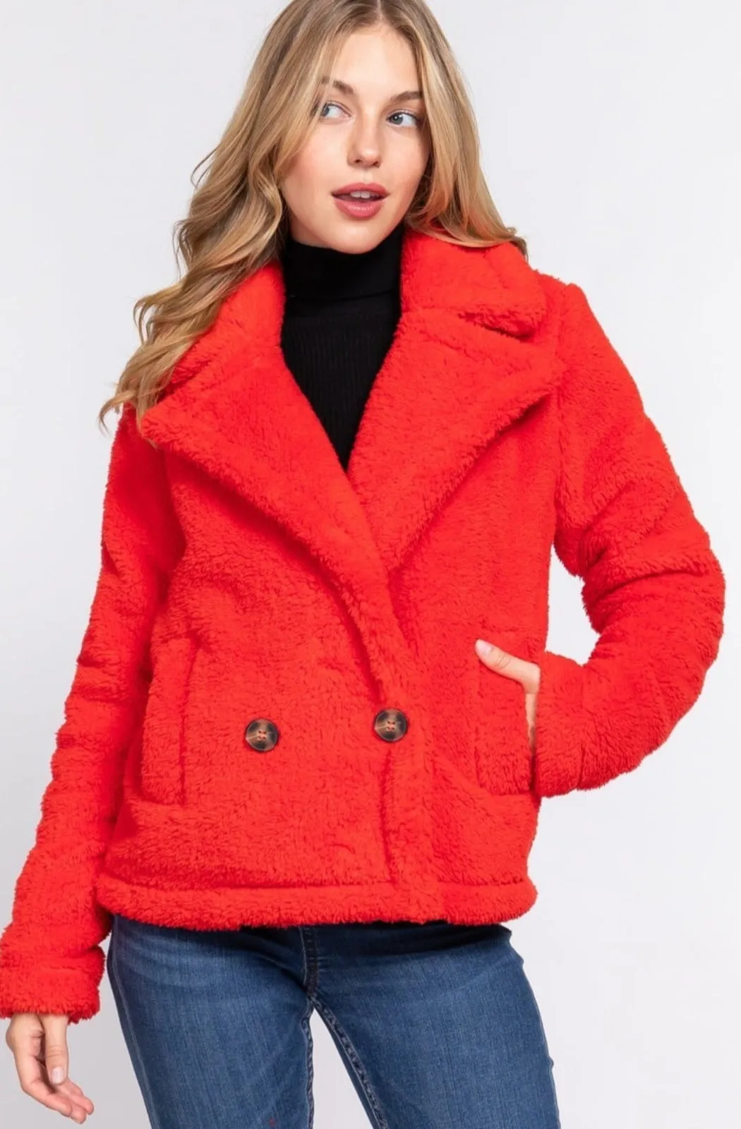 Women Faux fur sherpa jacket