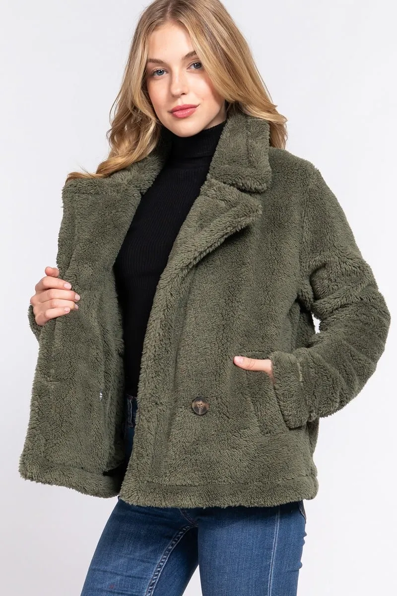 Women Faux fur sherpa jacket