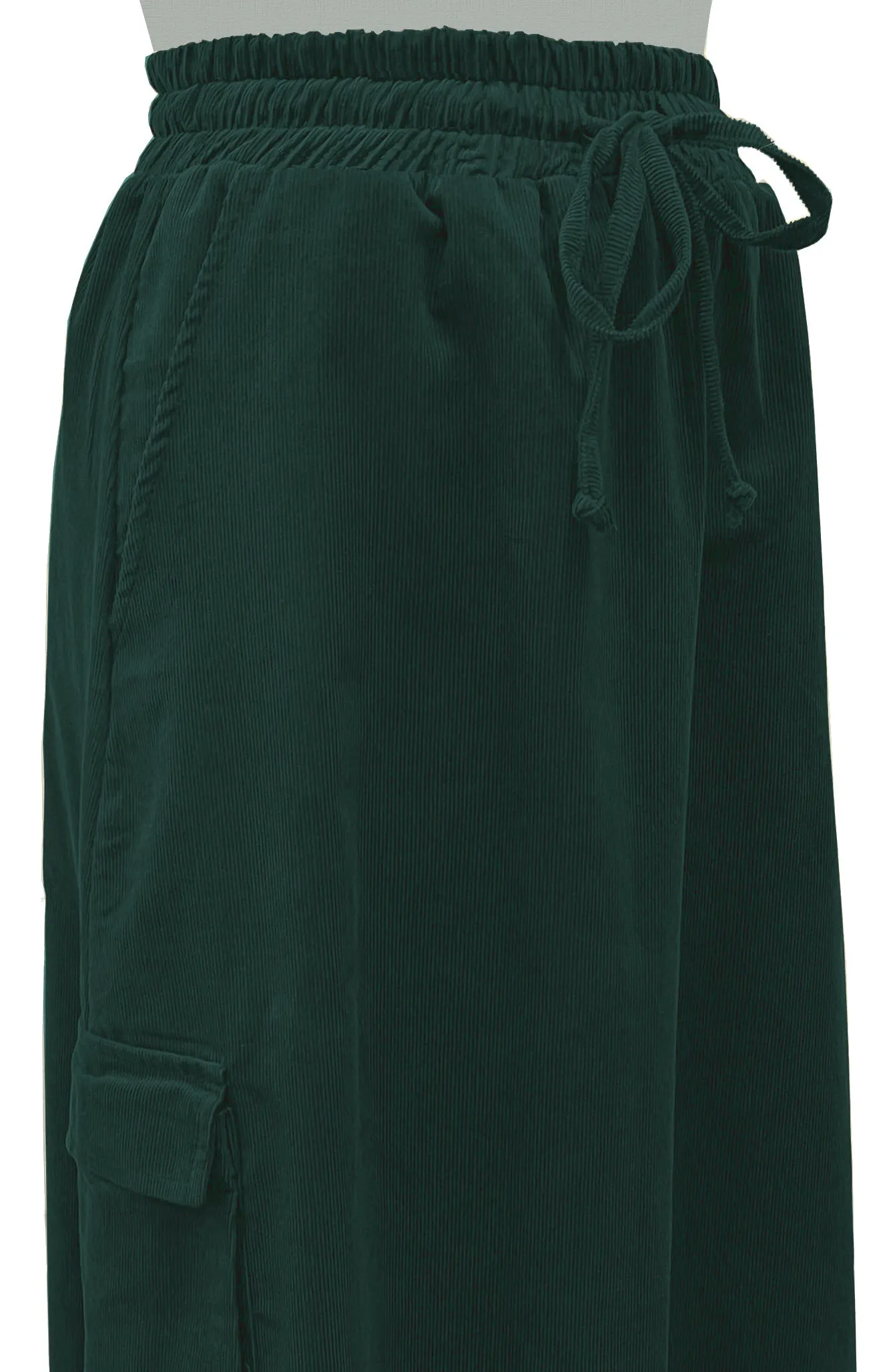 Women's 100% Cotton Lightweight Corduroy Cargo Pocket Maxi Skirt