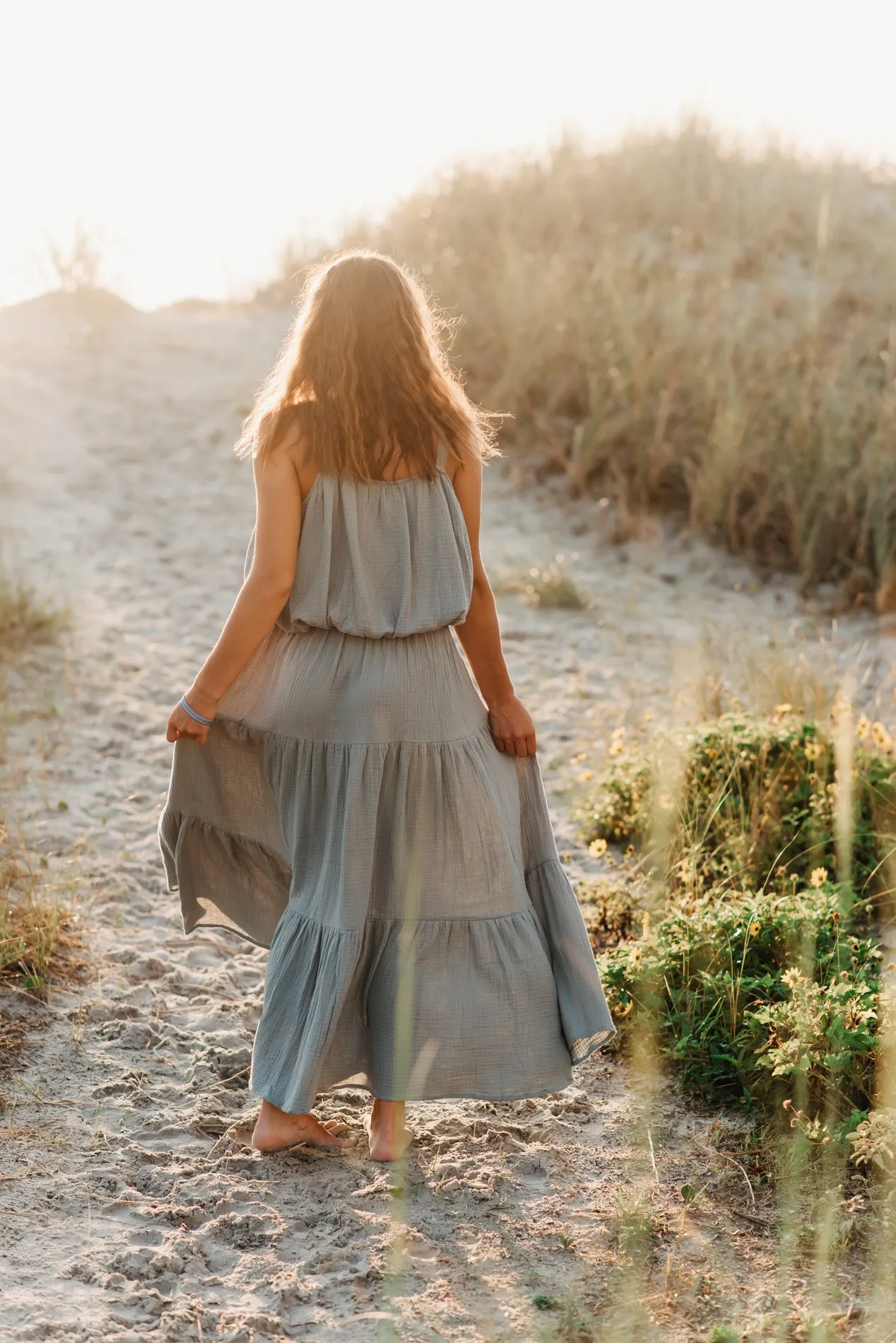 Women's Bella Maxi Skirt (soft teal muslin)