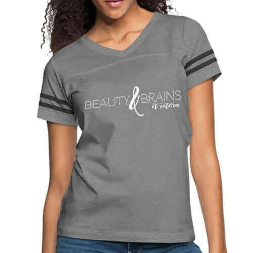 Womens Graphic Vintage Tee, Beauty & Brains Et Cetera Sport T-shirt