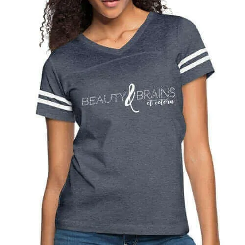 Womens Graphic Vintage Tee, Beauty & Brains Et Cetera Sport T-shirt