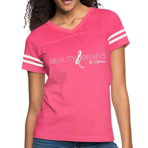 Womens Graphic Vintage Tee, Beauty & Brains Et Cetera Sport T-shirt