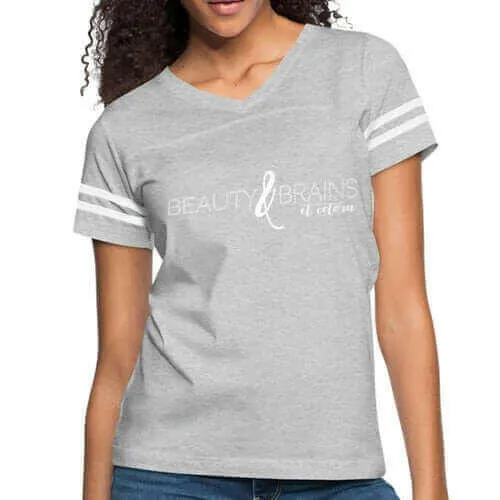 Womens Graphic Vintage Tee, Beauty & Brains Et Cetera Sport T-shirt