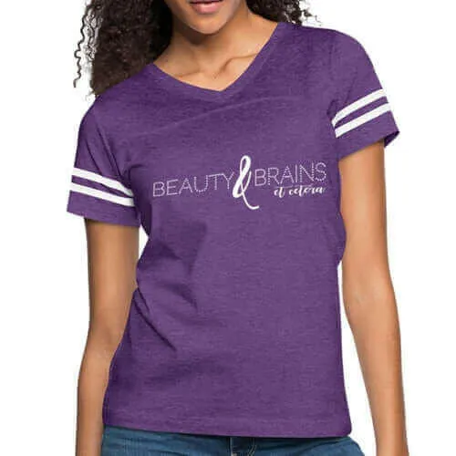 Womens Graphic Vintage Tee, Beauty & Brains Et Cetera Sport T-shirt