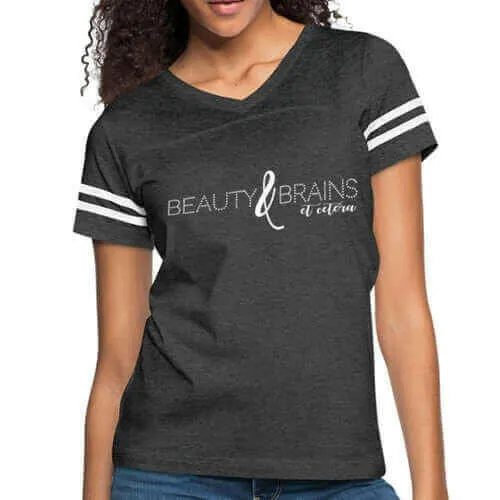 Womens Graphic Vintage Tee, Beauty & Brains Et Cetera Sport T-shirt