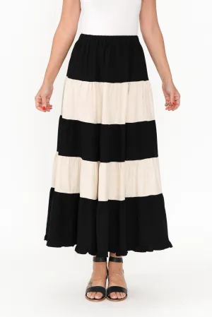 Wonderland Black Splice Cotton Blend Skirt